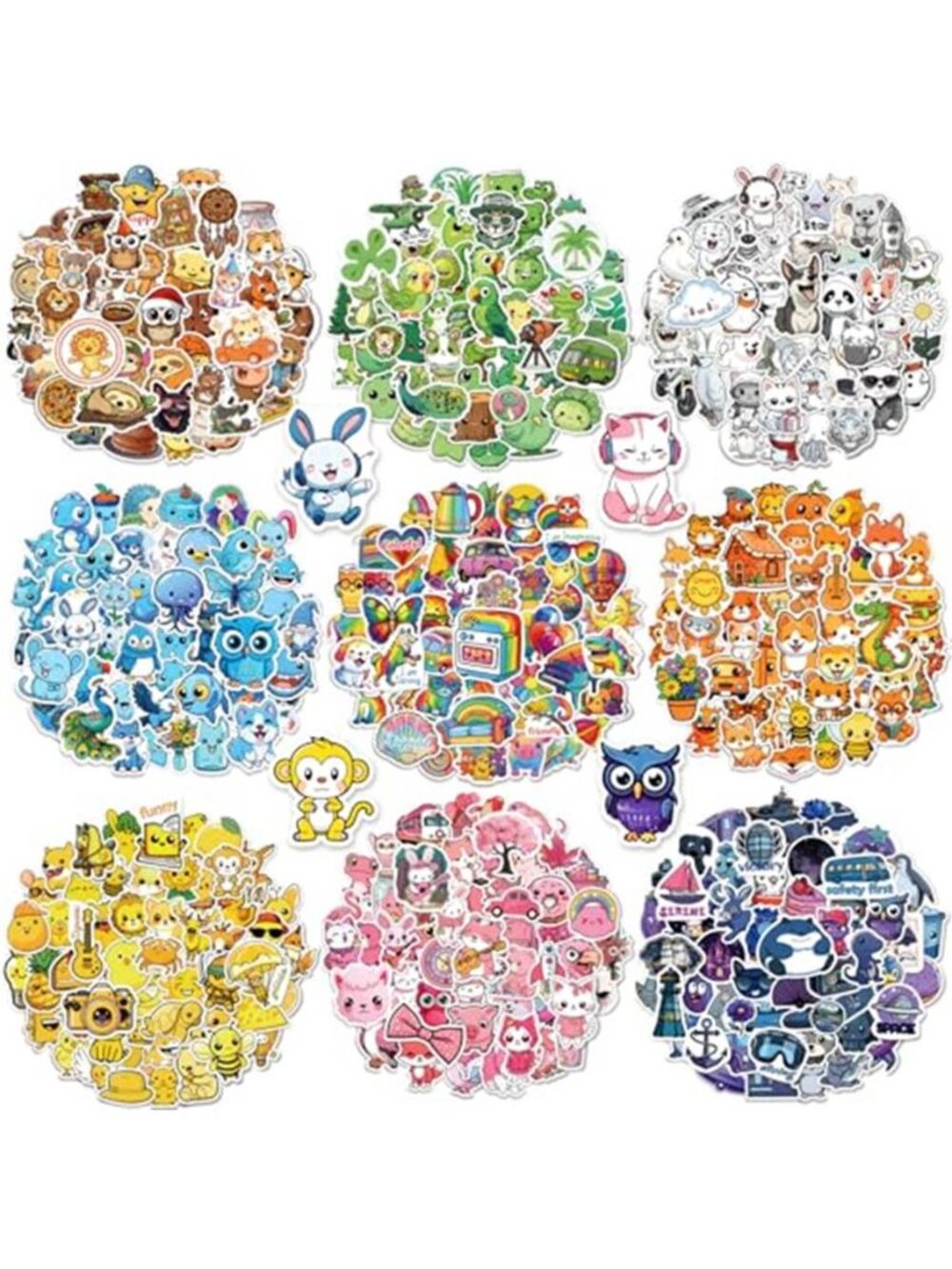 1200PCS Water Bottle Cute Animal Stickers for Kids Classroom - Waterproof Vinyl